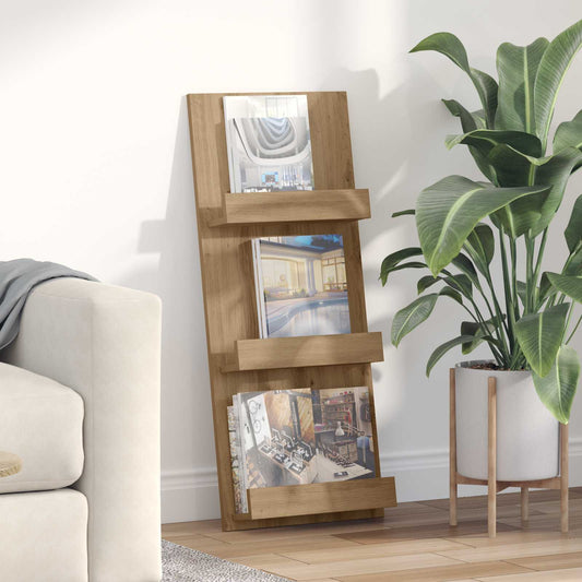 Scaffale per riviste Rovere artigianale 43 x 11 x 102 cm