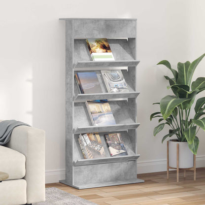 Scaffale per riviste Grigio cemento 70 x 41 x 156 cm