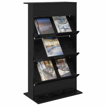 Scaffale per riviste Rovere Nero 70 x 41 x 126 cm | homemem39