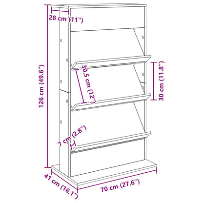 Scaffale per riviste Grigio cemento 70 x 41 x 126 cm