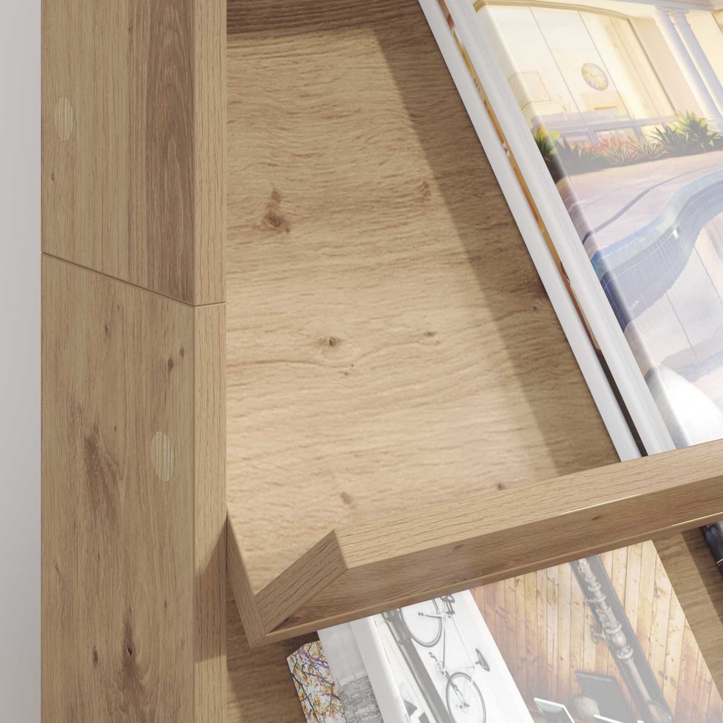 Scaffale per riviste Rovere artigianale 70 x 41 x 126 cm | homemem39