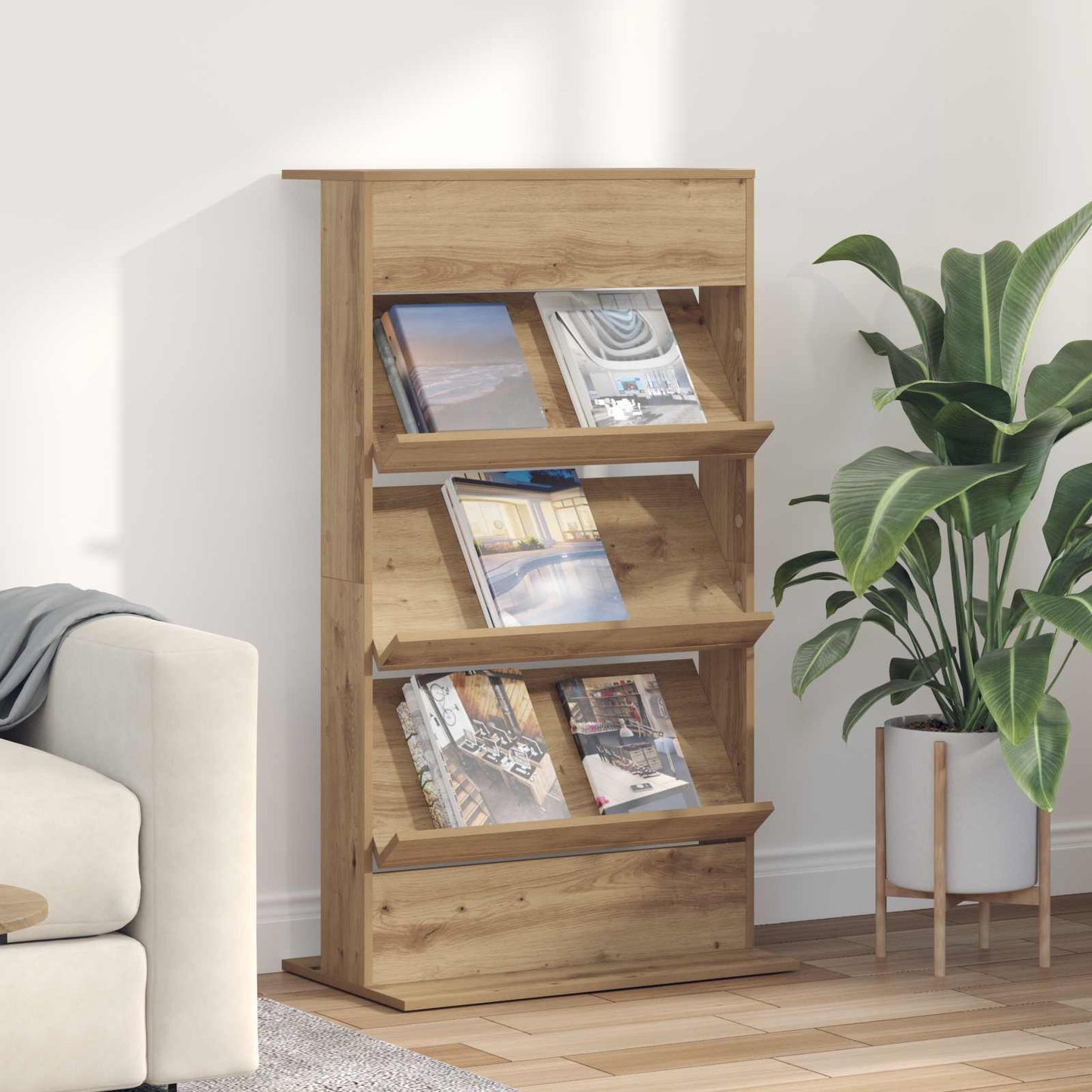 Scaffale per riviste Rovere artigianale 70 x 41 x 126 cm | homemem39
