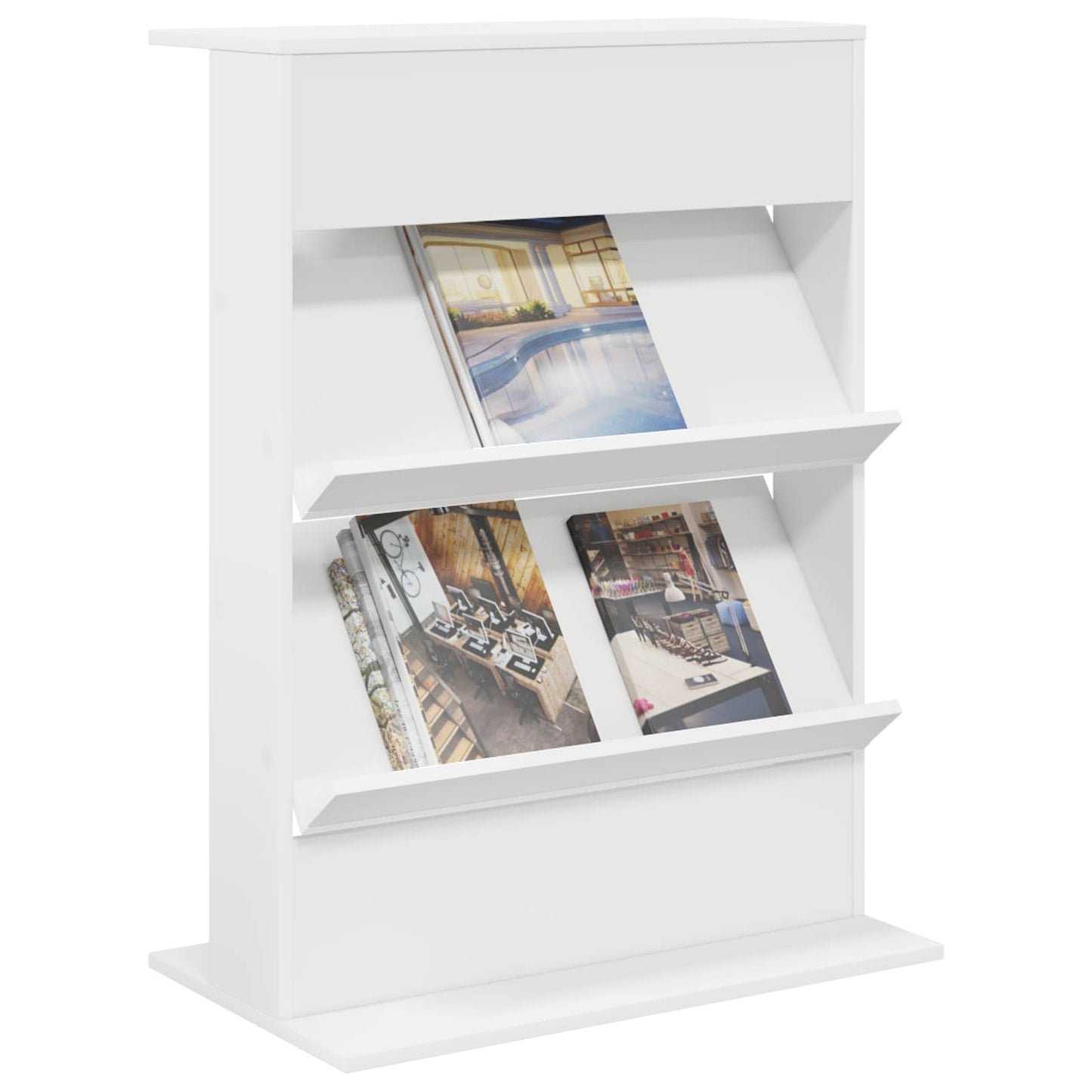 Scaffale per riviste Bianco 70 x 41 x 96 cm Legno multistrato | homemem39