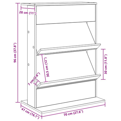 Scaffale per riviste Rovere artigianale 70 x 41 x 96 cm