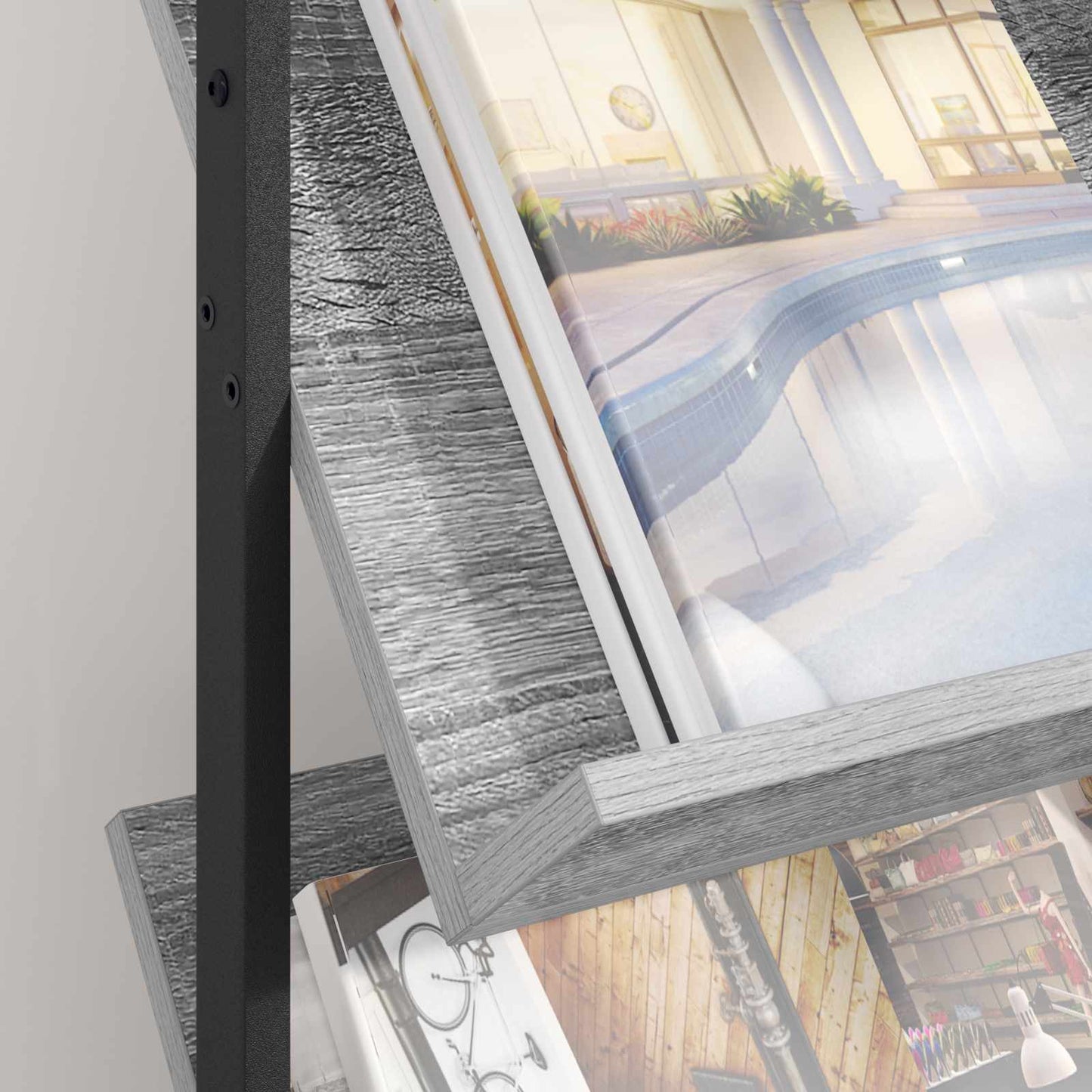 Scaffale per riviste Grigio Sonoma 68 x 40 x 123.5 cm | homemem39