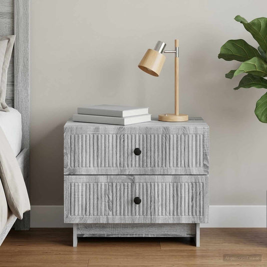 Armadio da Notte con cassetto Grigio Sonoma 62 x 34,5 x 47,5 cm