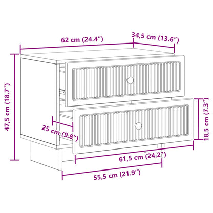 Armadio da Notte con cassetto Grigio Sonoma 62 x 34,5 x 47,5 cm | homemem39