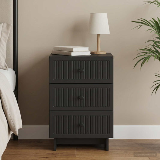 Armadio da Notte Nero 43 x 41 x 66,5 cm Legno ingegnerizzato