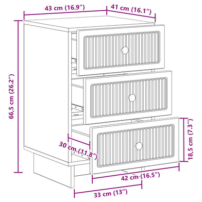 Armadio da Notte Nero 43 x 41 x 66,5 cm Legno ingegnerizzato | homemem39