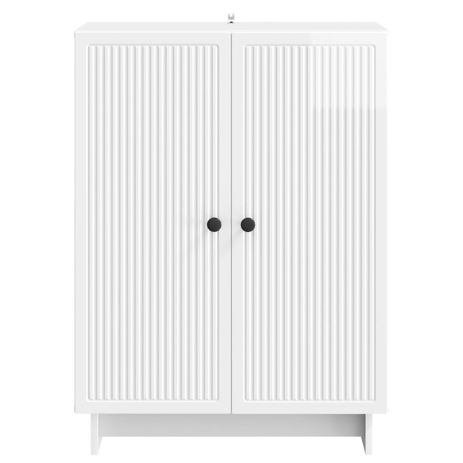 Credenza Bianco Lucido 66 x 34,5 x 90 cm Legno ingegnerizzato | homemem39
