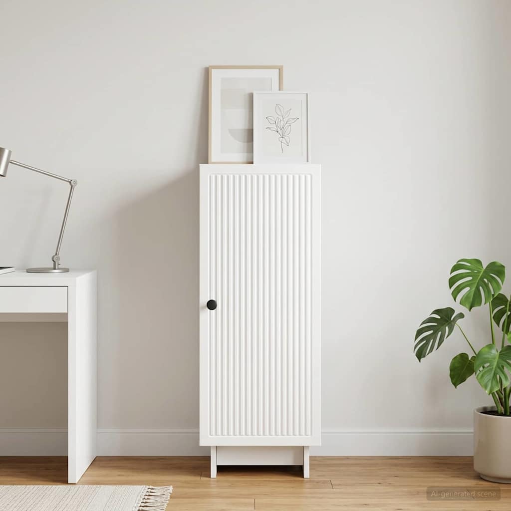 Credenza Bianco Lucido 33 x 34,5 x 90 cm Legno ingegnerizzato
