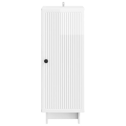 Credenza Bianco Lucido 33 x 34,5 x 90 cm Legno ingegnerizzato