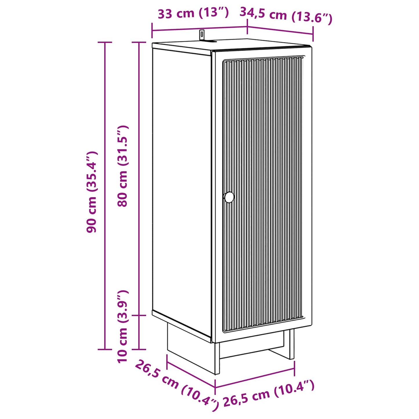 Credenza Sonoma grigio 33 x 34,5 x 90 cm Legno ingegnerizzato