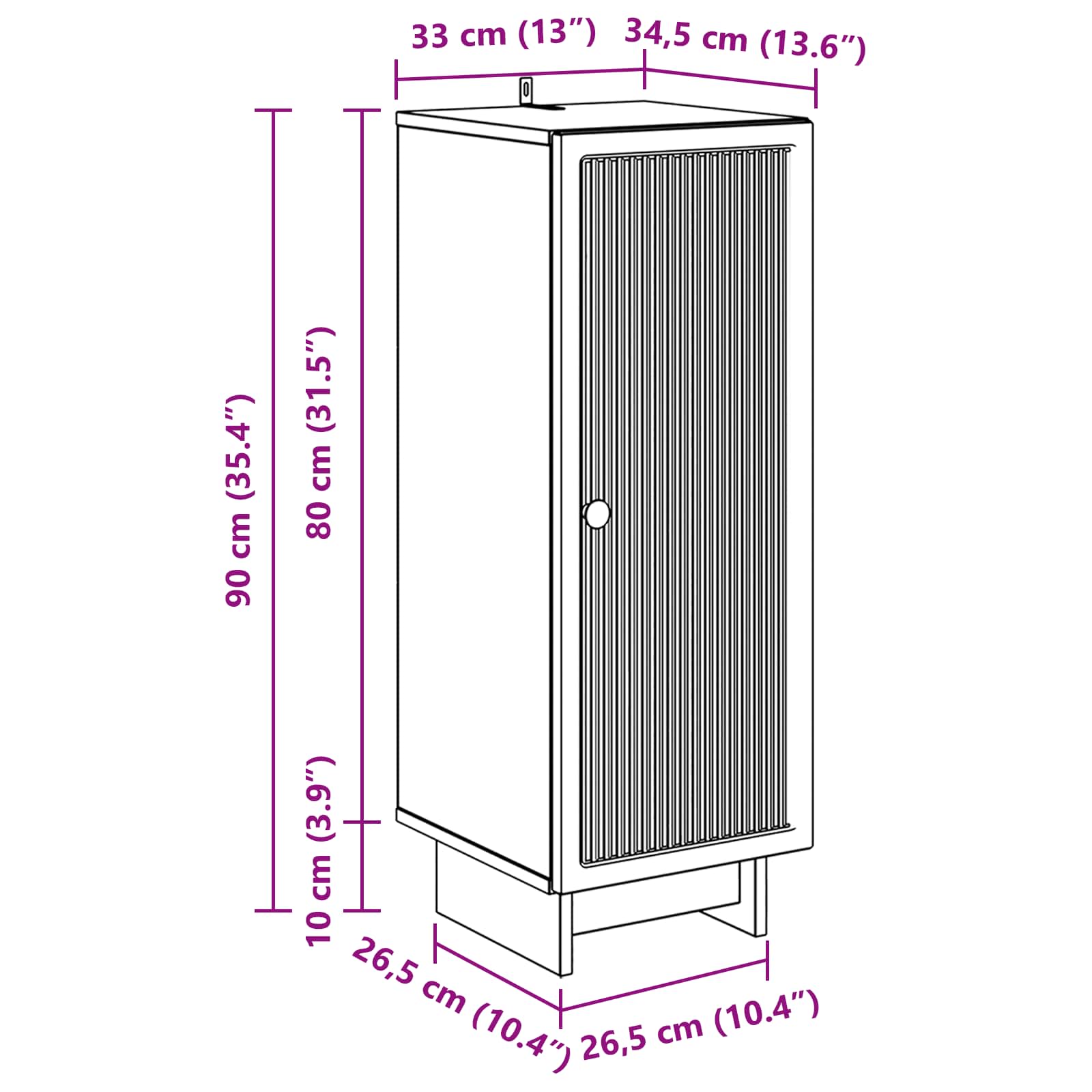 Armadietto Legno vecchio 33 x 34,5 x 90 cm Legno ingegnerizzato | homemem39