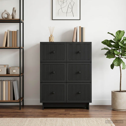 Mobile con Cassetti Nero 66 x 34,5 x 90 cm Legno ingegnerizzato