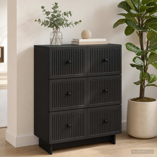 Mobile con Cassetti 66 x 34,5 x 90 cm Legno ingegnerizzato Nero