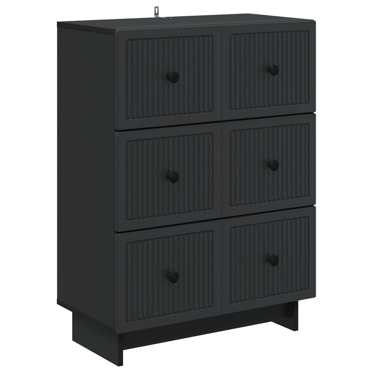 Mobile con Cassetti Nero 66 x 34,5 x 90 cm Legno ingegnerizzato