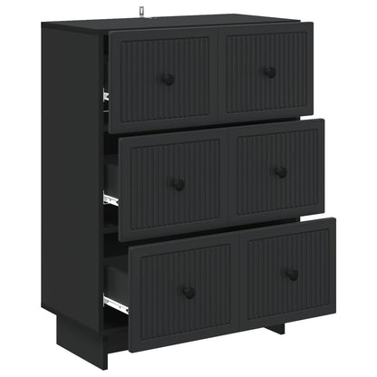 Mobile con Cassetti Nero 66 x 34,5 x 90 cm Legno ingegnerizzato