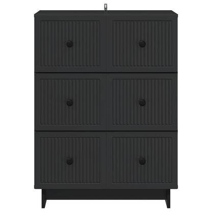 Mobile con Cassetti Nero 66 x 34,5 x 90 cm Legno ingegnerizzato | homemem39