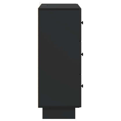 Mobile con Cassetti Nero 66 x 34,5 x 90 cm Legno ingegnerizzato