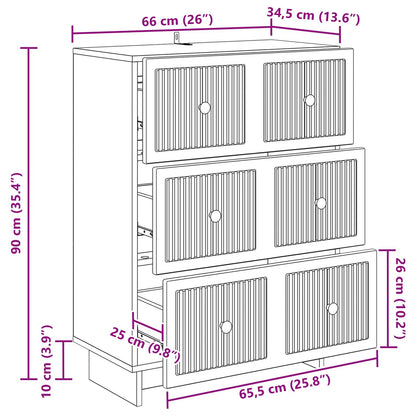 Mobile con Cassetti Rovere Sonoma 66 x 34,5 x 90 cm | homemem39