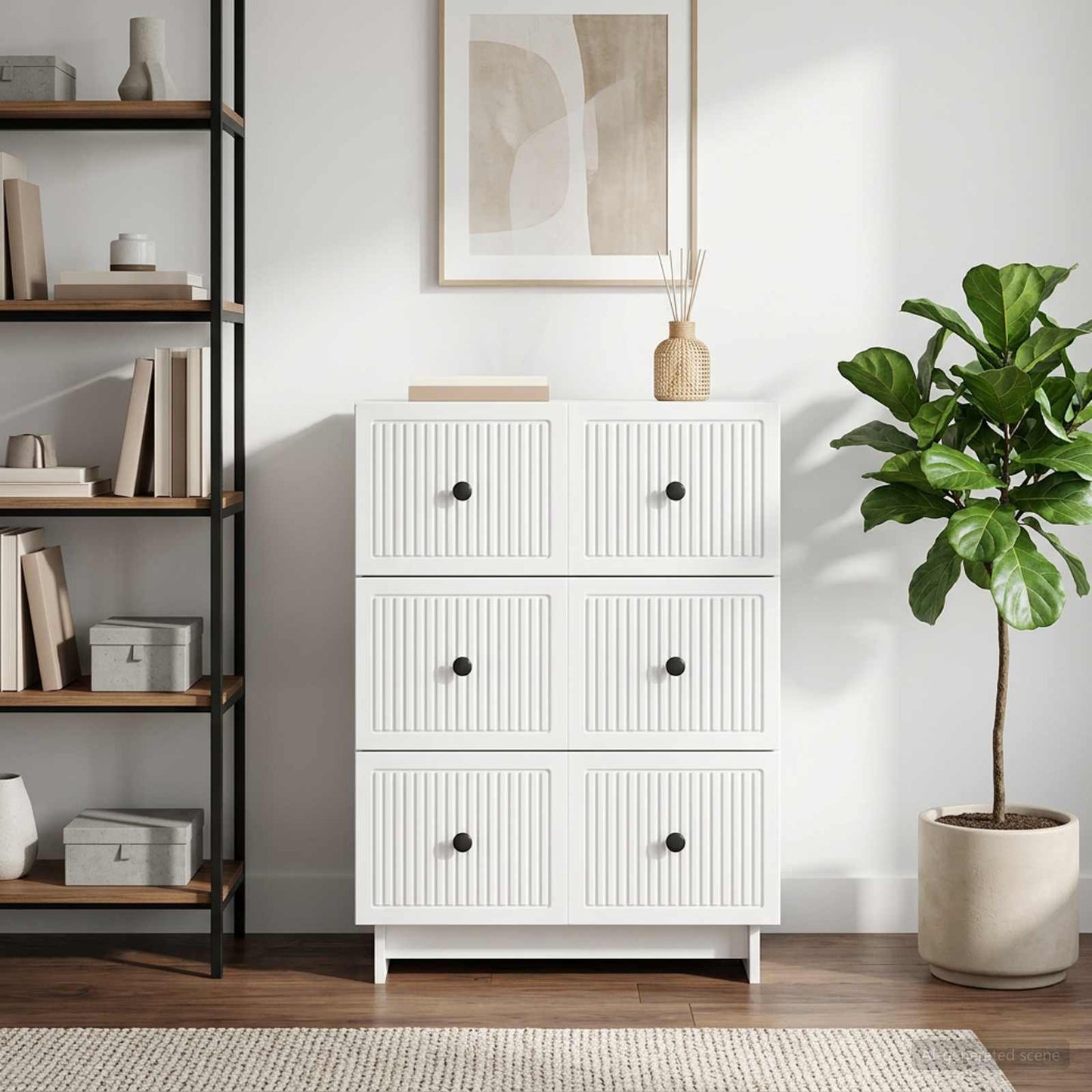 Mobile con Cassetti Bianco Lucido 66 x 34,5 x 90 cm