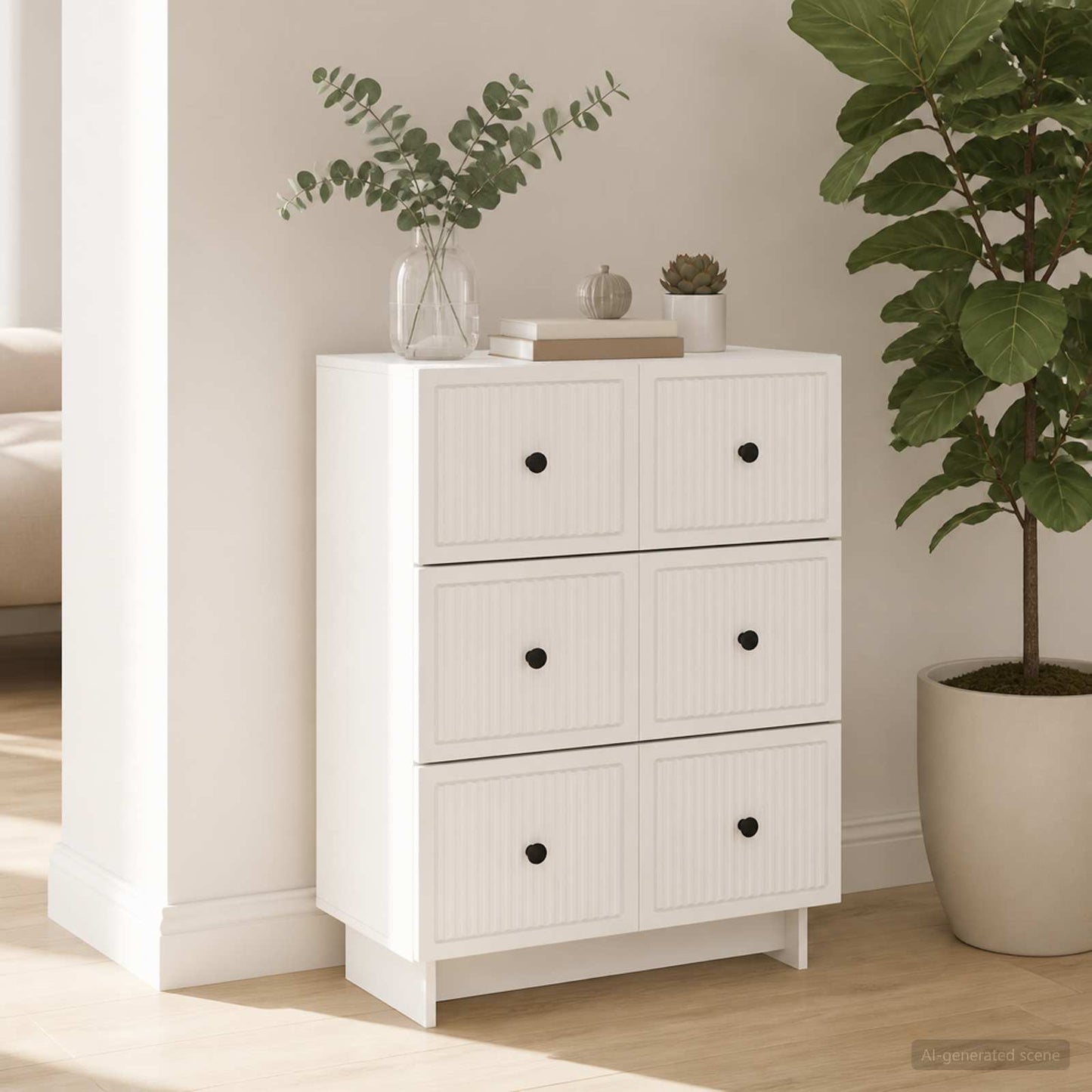 Mobile con Cassetti Bianco Lucido 66 x 34,5 x 90 cm