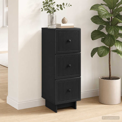 Mobile con Cassetti Nero 33 x 34,5 x 90 cm Legno ingegnerizzato