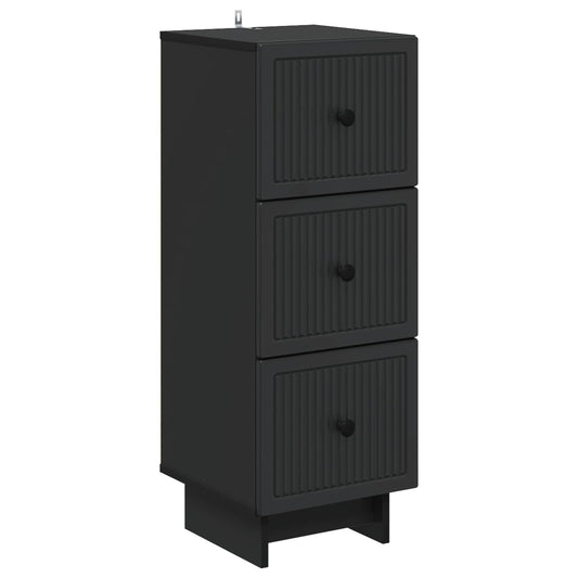 Mobile con Cassetti Nero 33 x 34,5 x 90 cm Legno ingegnerizzato | homemem39