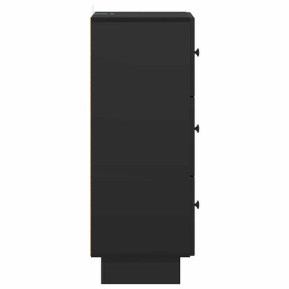 Mobile con Cassetti Nero 33 x 34,5 x 90 cm Legno ingegnerizzato