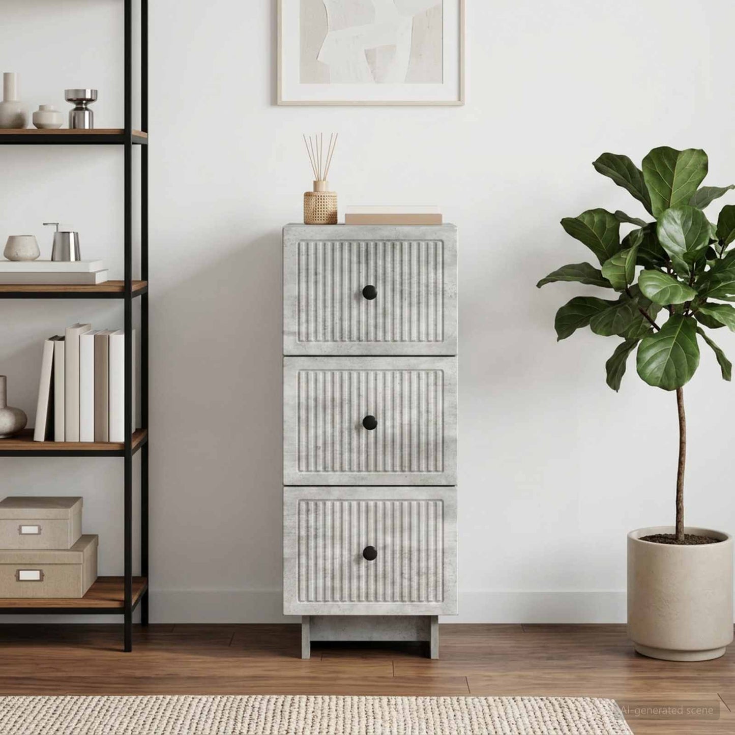 Mobile con Cassetti Grigio Cemento 33 x 34,5 x 90 cm