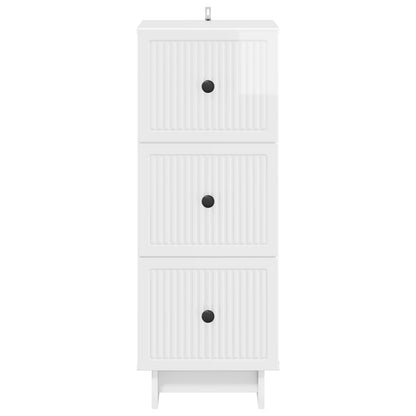 Mobile con Cassetti Bianco Lucido 33 x 34,5 x 90 cm | homemem39