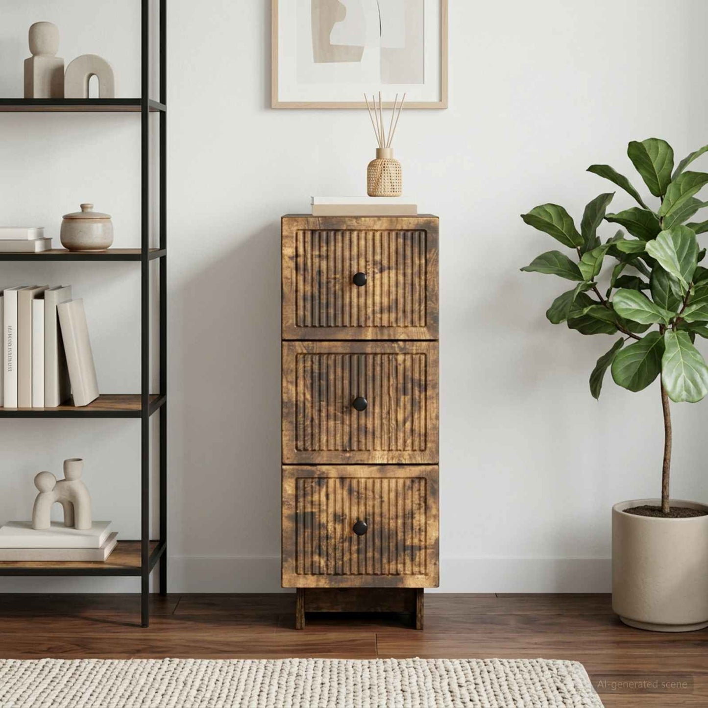 Mobile con Cassetti Rovere Fumo 33 x 34,5 x 90 cm