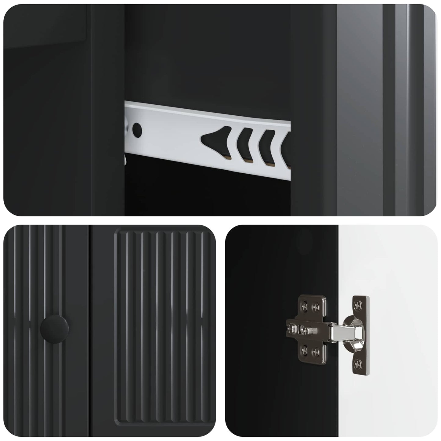 Credenza Nero 66 x 34,5 x 90 cm Legno ingegnerizzato