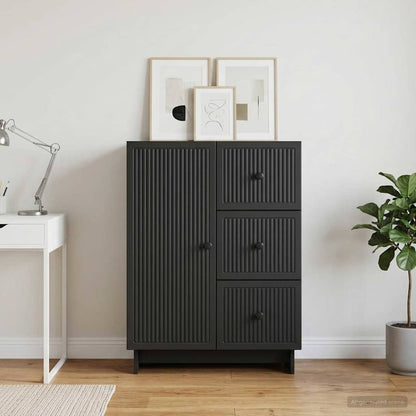 Credenza Nero 66 x 34,5 x 90 cm Legno ingegnerizzato
