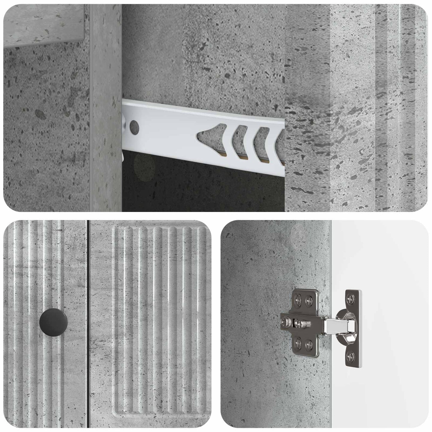 Credenza Grigio Cemento 66 x 34,5 x 90 cm Legno ingegnerizzato