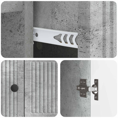 Credenza Grigio Cemento 66 x 34,5 x 90 cm Legno ingegnerizzato