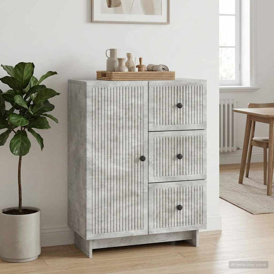 Credenza Grigio Cemento 66 x 34,5 x 90 cm Legno ingegnerizzato