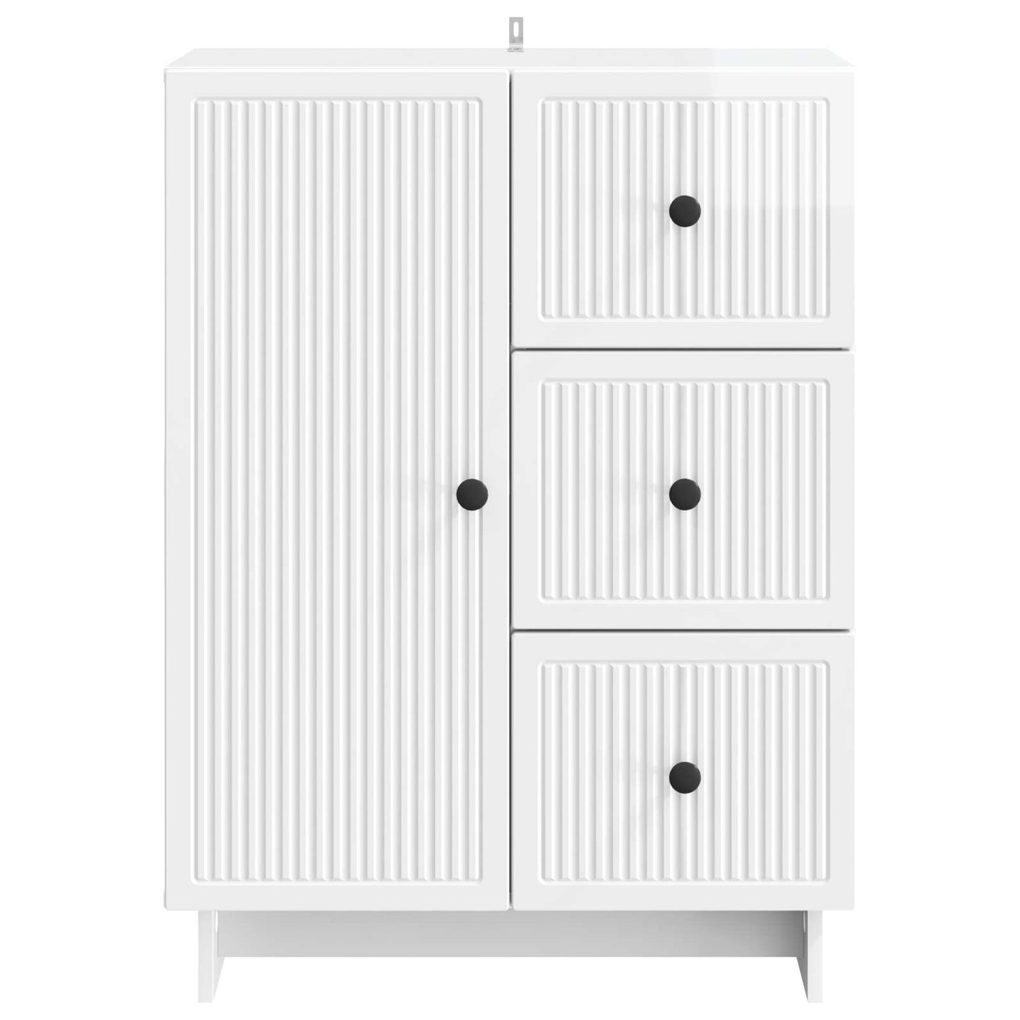 Credenza Bianco Lucido 66 x 34,5 x 90 cm Legno ingegnerizzato