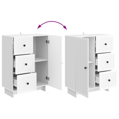 Credenza Bianco Lucido 66 x 34,5 x 90 cm Legno ingegnerizzato