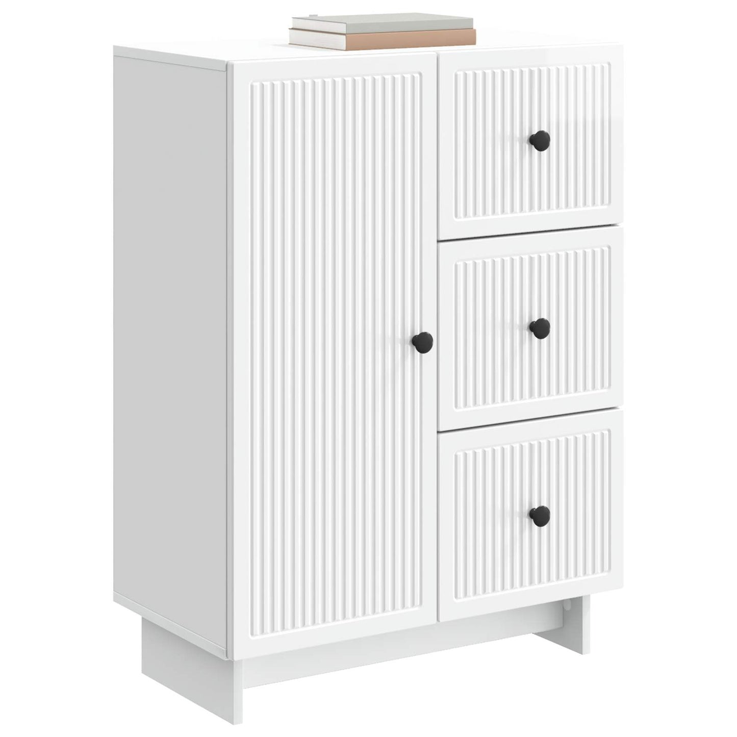 Credenza Bianco Lucido 66 x 34,5 x 90 cm Legno ingegnerizzato