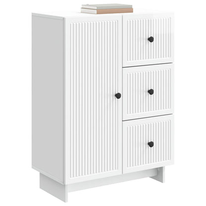 Credenza Bianco Lucido 66 x 34,5 x 90 cm Legno ingegnerizzato