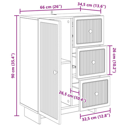 Credenza Bianco Lucido 66 x 34,5 x 90 cm Legno ingegnerizzato | homemem39
