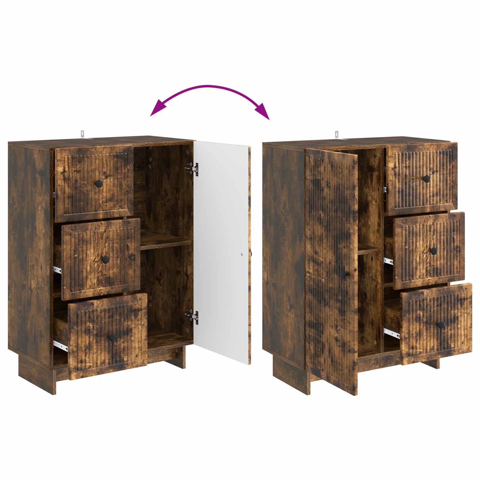 Credenza Rovere Fumo 66 x 34,5 x 90 cm Legno ingegnerizzato | homemem39