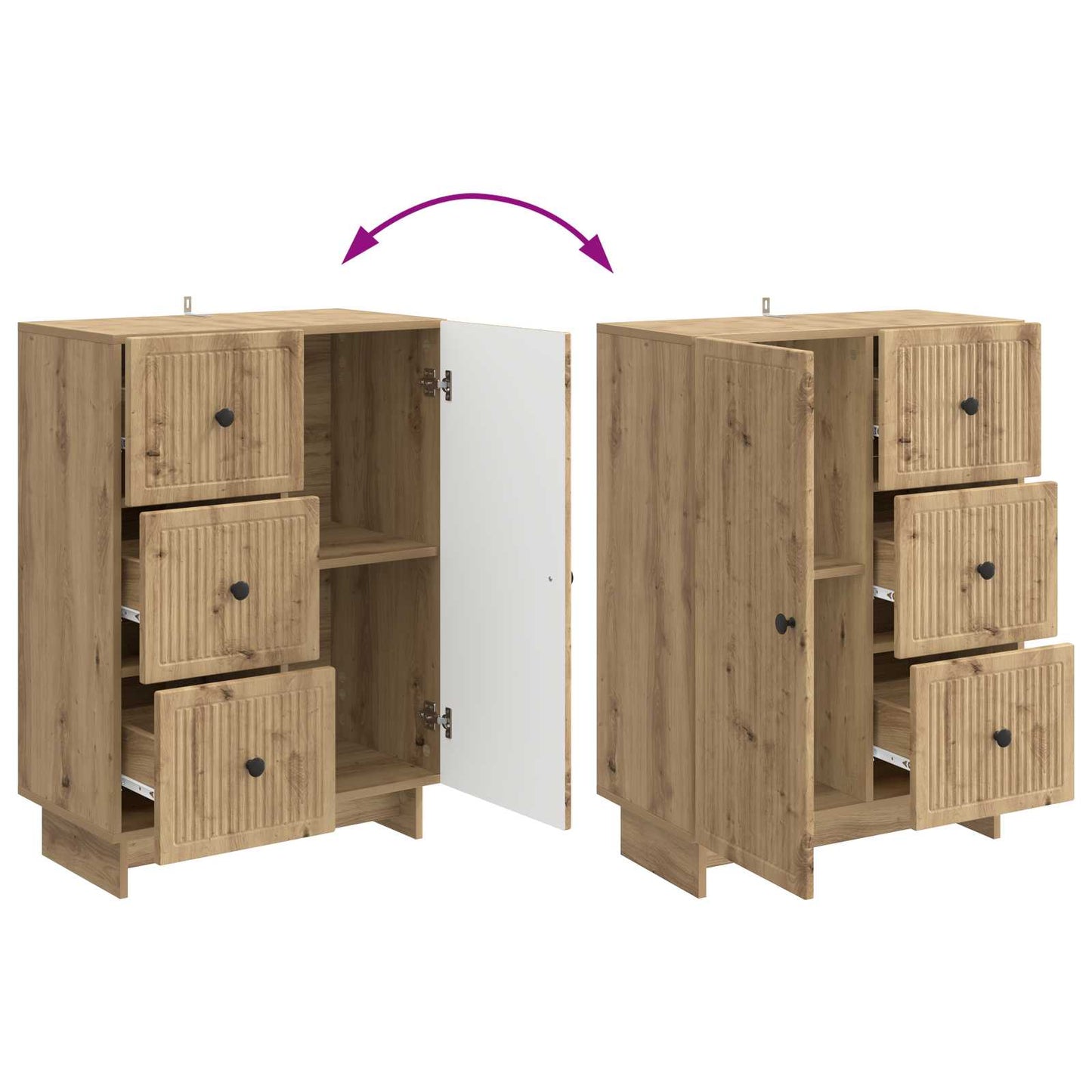 Credenza con cassetto Rovere Artigianale 66 x 34,5 x 90 cm