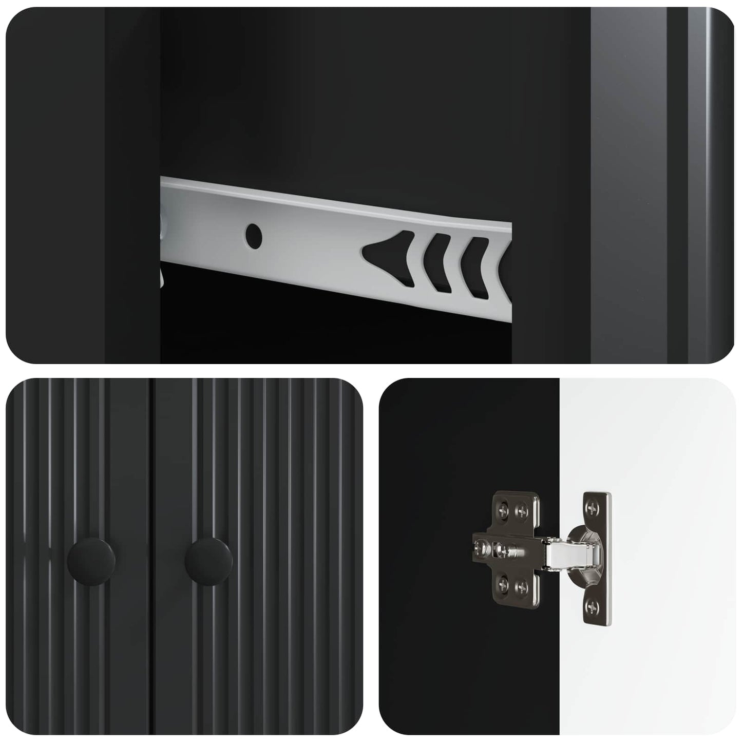 Credenza Nero 66 x 34,5 x 90 cm Legno ingegnerizzato | homemem39