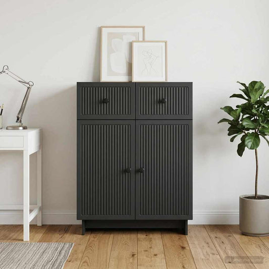 Credenza Nero 66 x 34,5 x 90 cm Legno ingegnerizzato