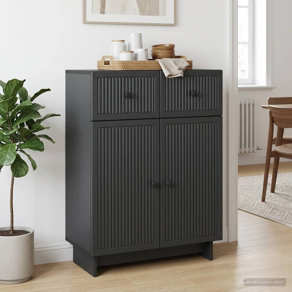 Credenza Nero 66 x 34,5 x 90 cm Legno ingegnerizzato