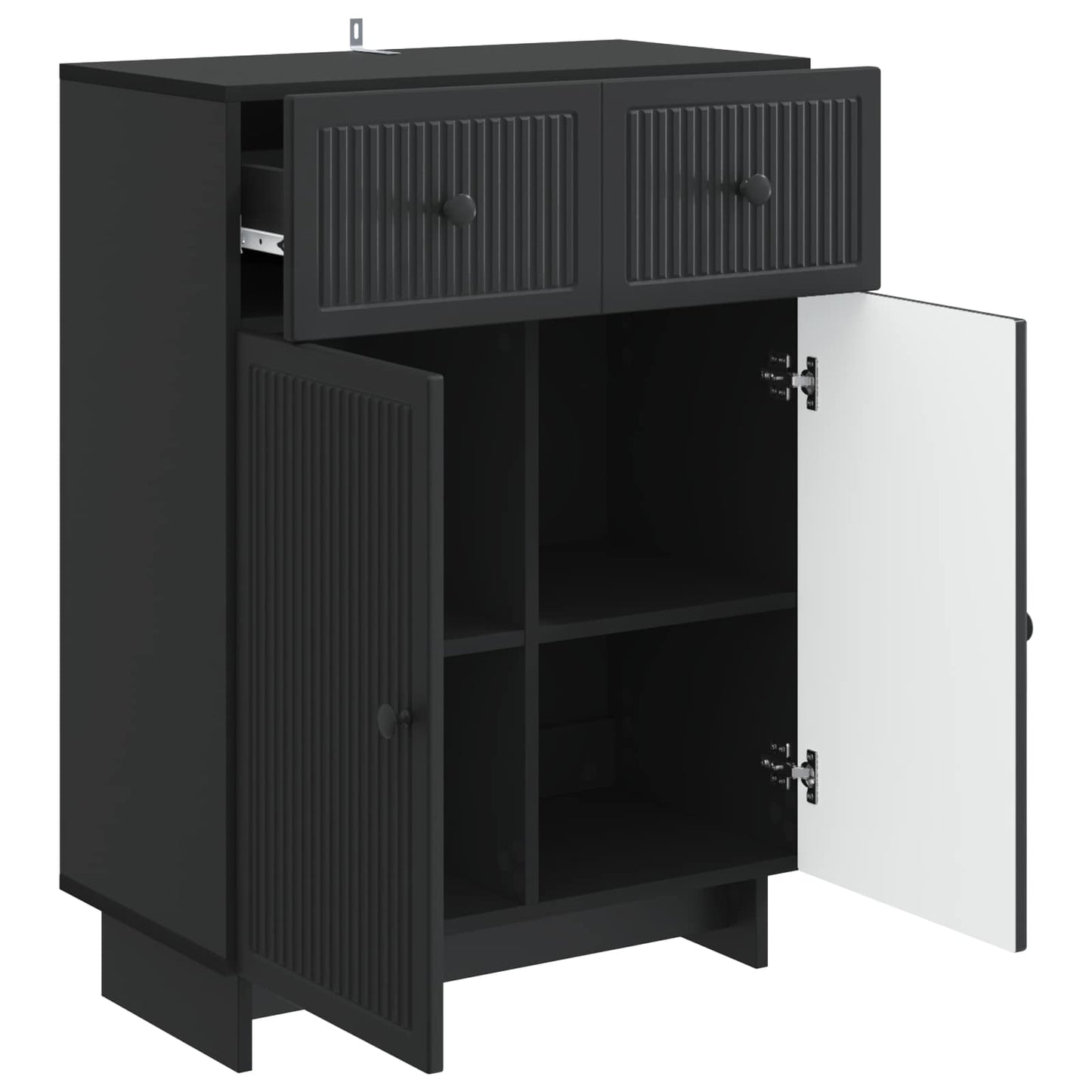 Credenza Nero 66 x 34,5 x 90 cm Legno ingegnerizzato