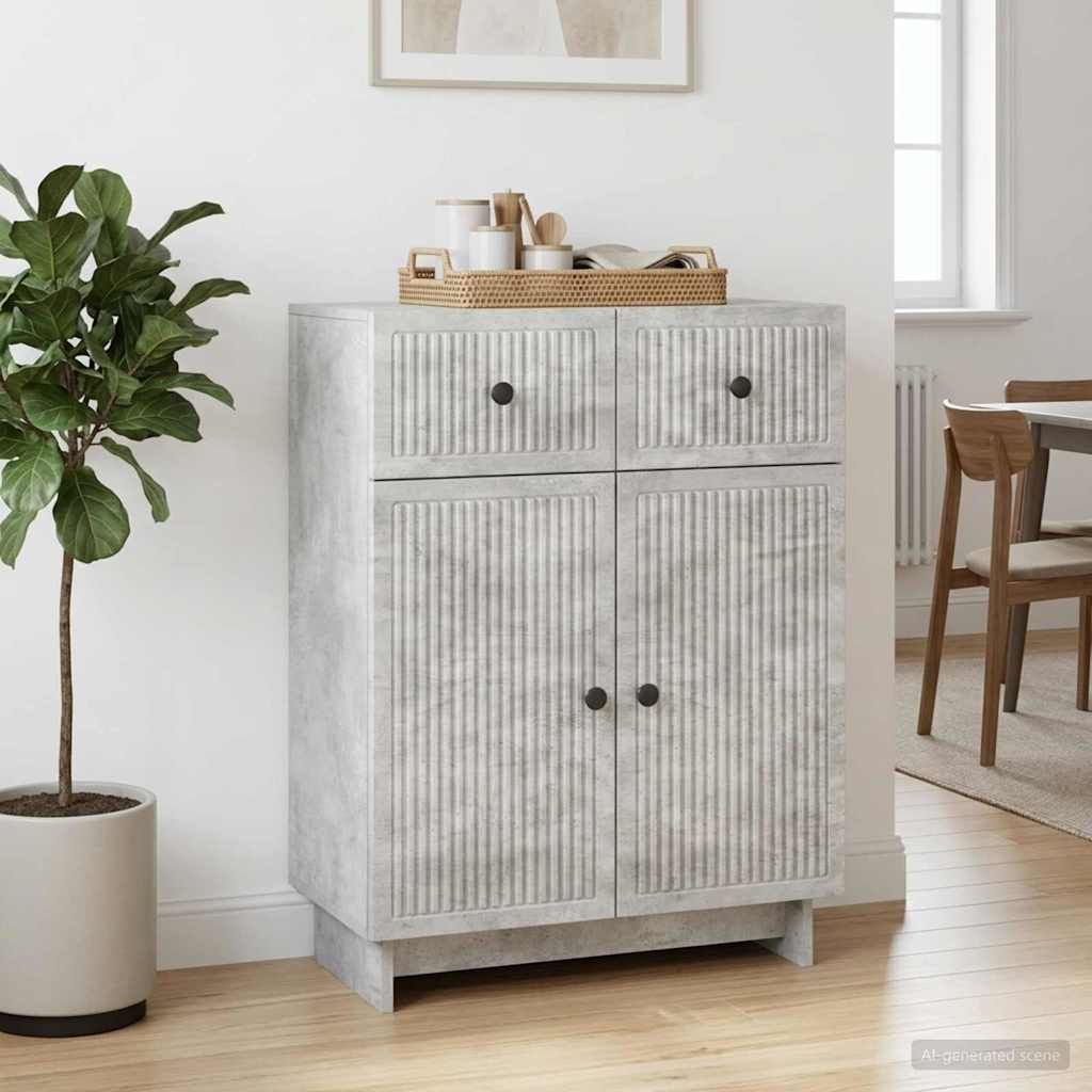 Credenza Grigio Cemento 66 x 34,5 x 90 cm Legno ingegnerizzato